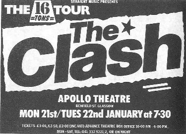 The Clash - 16 Tons Tour Poster