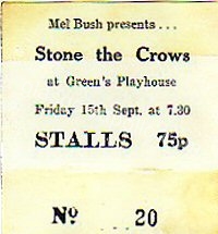 Stone The Crows - Tennent - Morrison - 15/09/1972