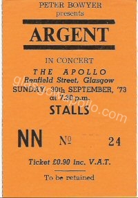 Argent - Glencoe - 30/09/1973