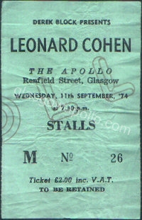 Leonard Cohen - 11/09/1974