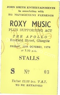 Roxy Music - Jess Roden - 25/10/1974