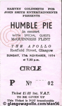 Humble Pie - McGuinness Flint - 17/11/1974