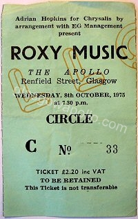 Roxy Music - Sadistic Mika Band - 08/10/1975