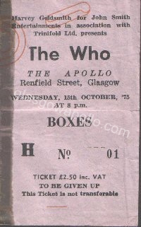 The Who - The Steve Gibbons Band - 15/10/1975