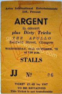 Argent - Dirty Tricks - 22/10/1975