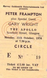 Peter Frampton - Gary Wright - 25/10/1976