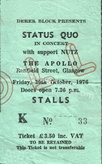 Status Quo - Nutz - 29/10/1976