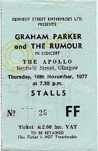 Graham Parker & The Rumour - Clover - 10/11/1977