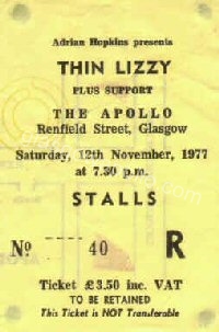 Thin Lizzy - The Radiators from Space - 12/11/1977