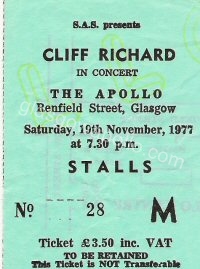 Cliff Richard - 19/11/1977