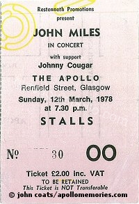 John Miles - Johnny Cougar - 12/03/1978