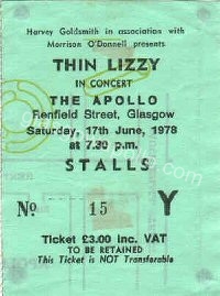 Thin Lizzy - Johnny Cougar - Screen Idols - 17/06/1978