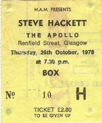 Steve Hackett - 26/10/1978
