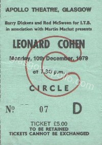 Leonard Cohen - 10/12/1979