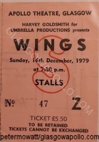 Paul McCartney & Wings - Earl Okin - 16/12/1979