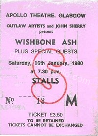 Wishbone Ash - The Dukes - 26/01/1980