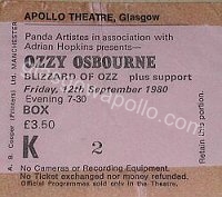 Ozzy Osbourne - Budgie - 12/09/1980