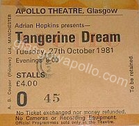 Tangerine Dream - 27/10/1981