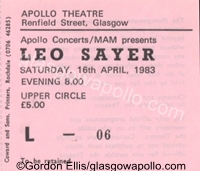 Leo Sayer - 16/04/1983
