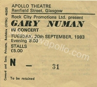Gary Numan - Tik And Tok - 20/09/1983