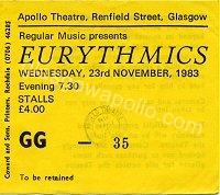 The Eurythmics - Virgin Dance - 23/11/1983