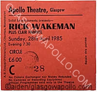 Rick Wakeman - 28/04/1985
